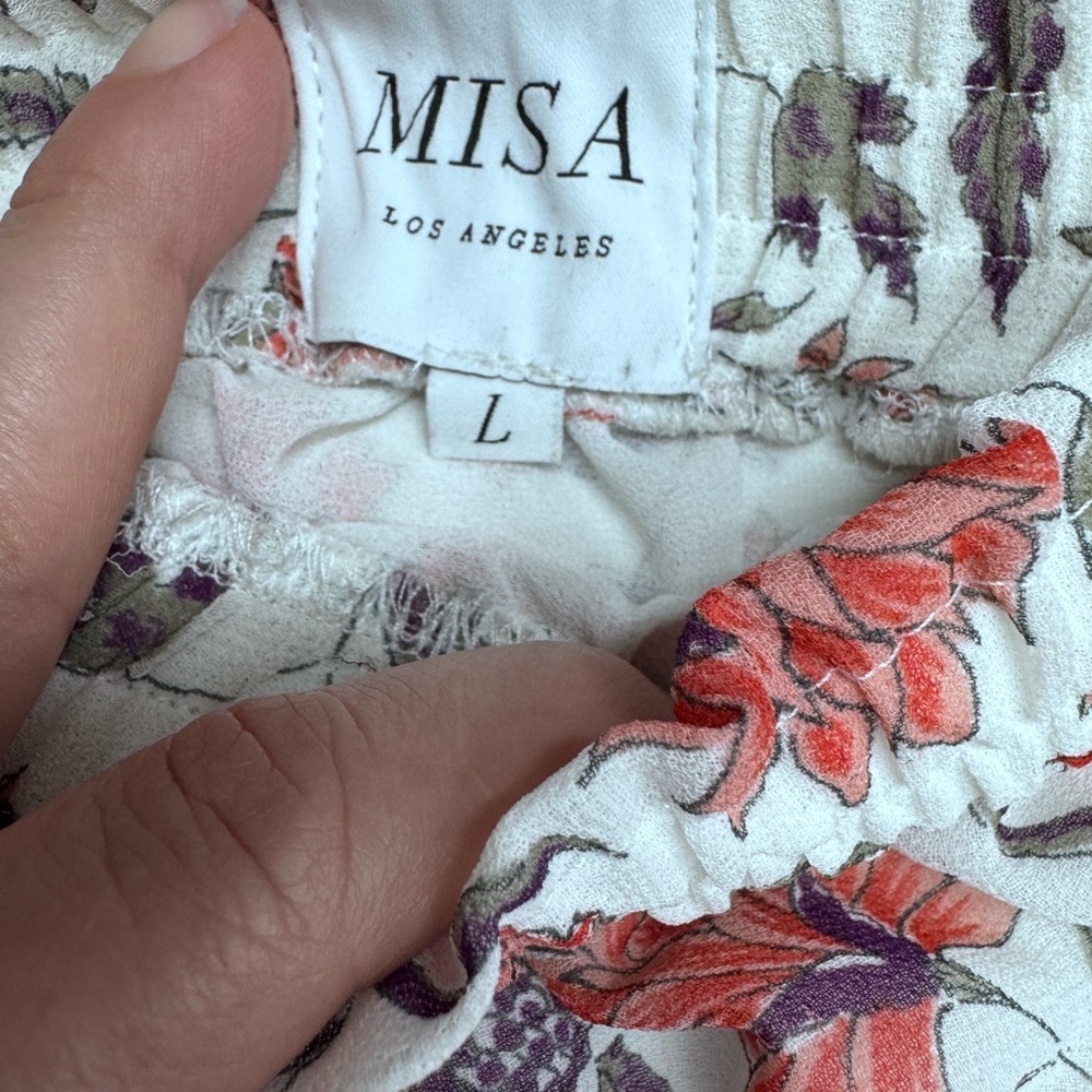 Misa Los Angeles White and Pink Floral Mini Skirt - Picture 9 of 12